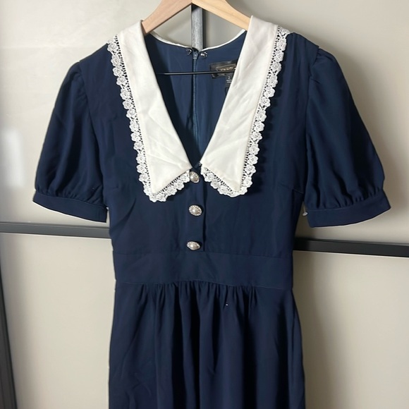 Alexia Admor Loli Lace Collar Fit & Flare Midi Dress Size 2 - Picture 3 of 12